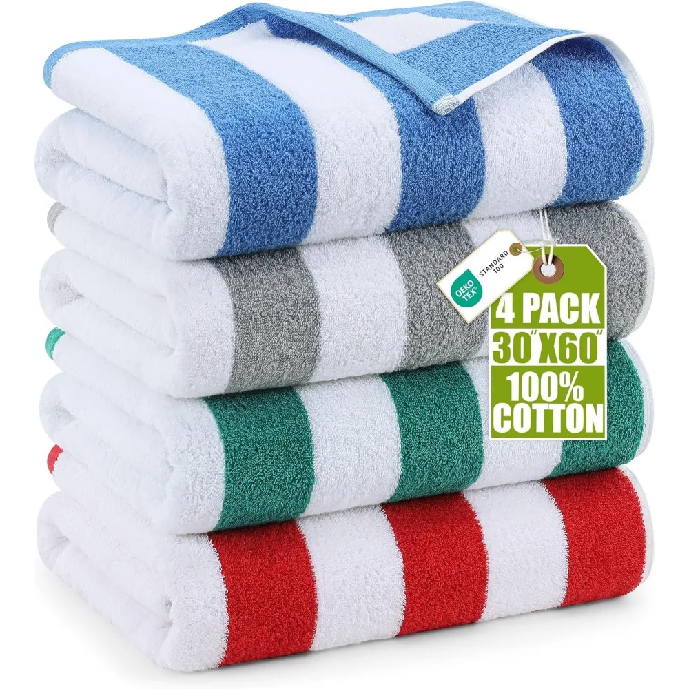 4 Pack Cabana Stripe Beach Towel 30x60 Oversized 100 Ringspun Cotton Pool Towels Highly Absorbent Bath Towels for Beach
4 Pack Cabana Stripe Beach Towel 30x60 Oversized 100 Ringspun Cotton Pool Towels Highly Absorbent Bath Towels for Beach