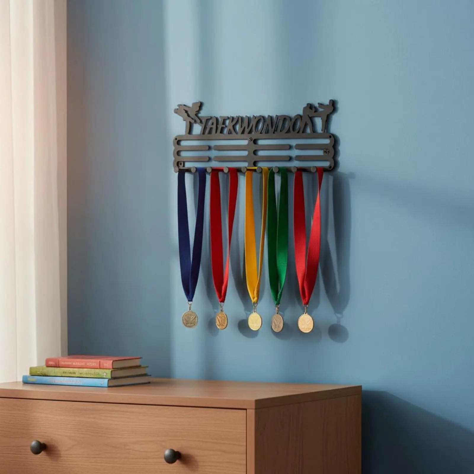 Taekwondo Medal Hanger Easy to Install Fighting Arts Medal Display Iron Awards Display Rack Cut Matte Black Finish for Children
Taekwondo Medal Hanger Easy to Install Fighting Arts Medal Display Iron Awards Display Rack Cut Matte Black Finish for Children