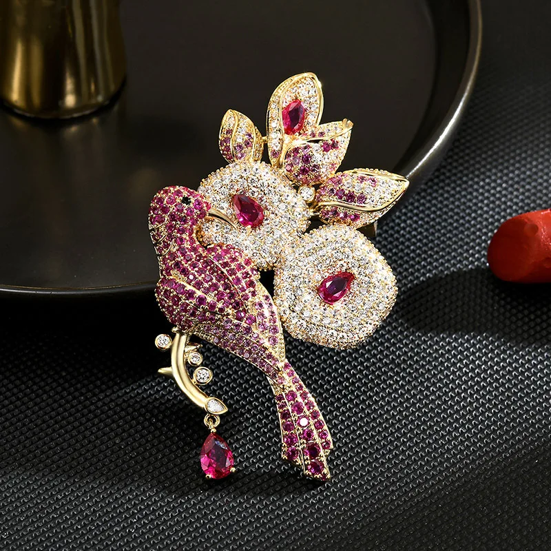 Bird Brooch, Full Crystal Zircon Pin, Delicate Elegant Jewelry for Women's Coat
Bird Brooch, Full Crystal Zircon Pin, Delicate Elegant Jewelry for Women's Coat