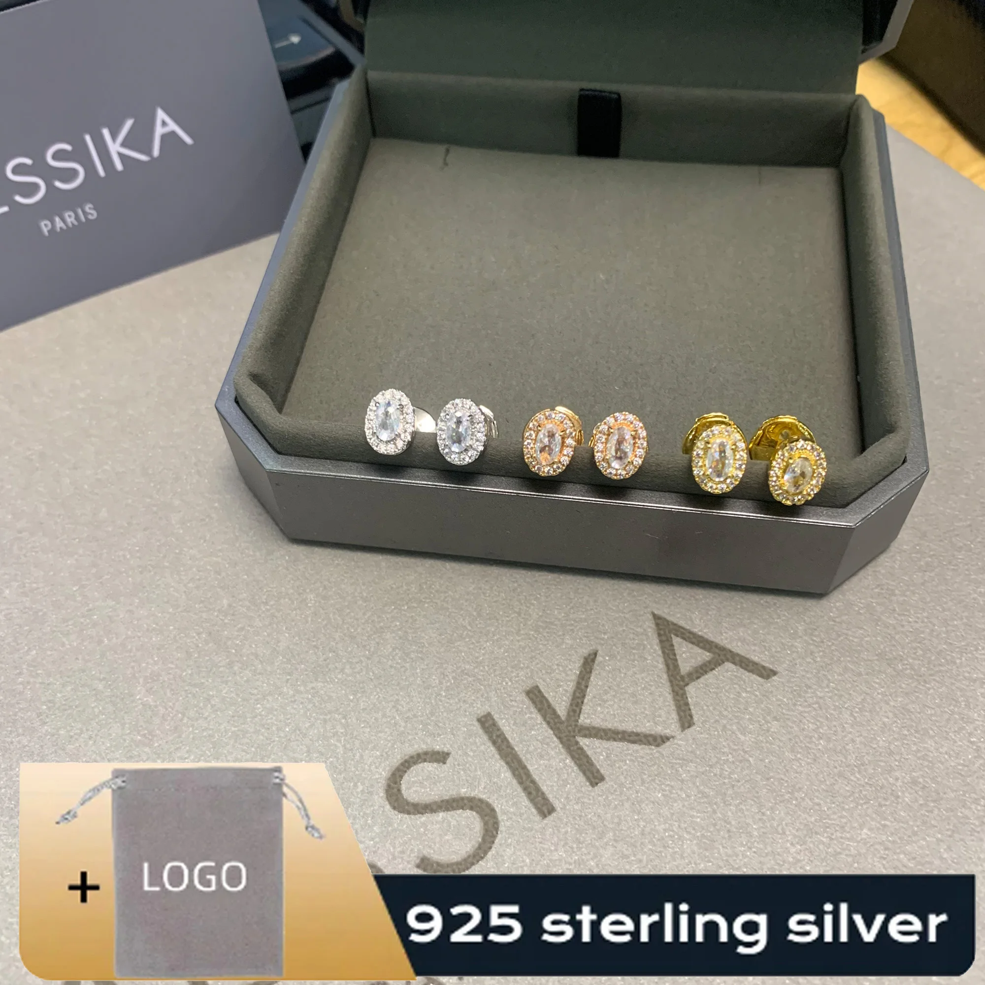 925 пробы серебряные новые роскошные брендовые овальные женские серьги-сюрприз с бриллиантами
925 пробы серебряные новые роскошные брендовые овальные женские серьги-сюрприз с бриллиантами