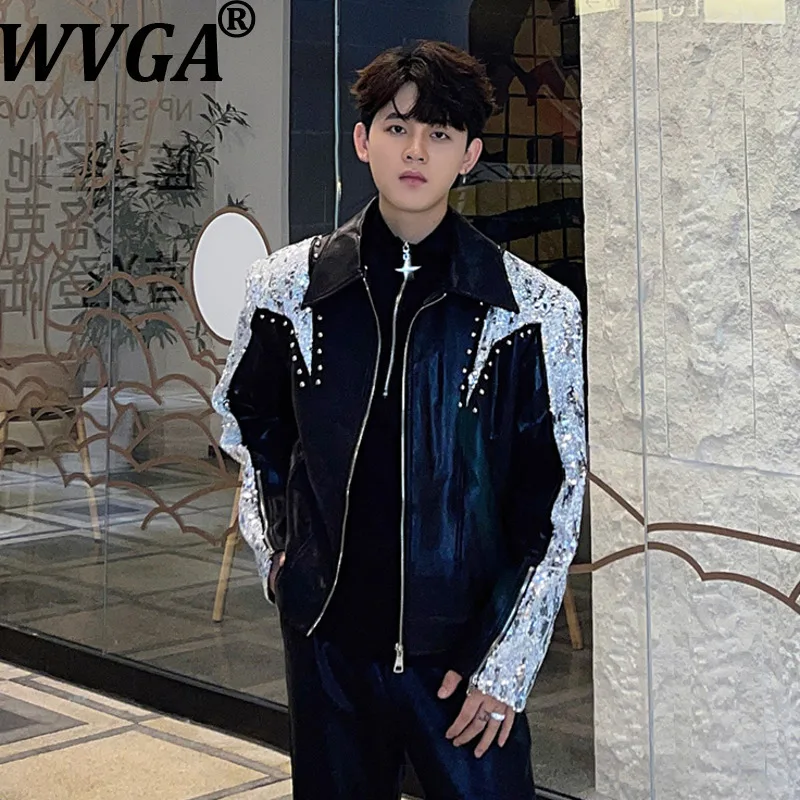 WVGA Autumn Winter New Men Heavy Rivet Sequin Patchwork Trendy Short Jackets Niche Chic Casual Turn-Down Collar Coats Ins W15945
WVGA Autumn Winter New Men Heavy Rivet Sequin Patchwork Trendy Short Jackets Niche Chic Casual Turn-Down Collar Coats Ins W15945
