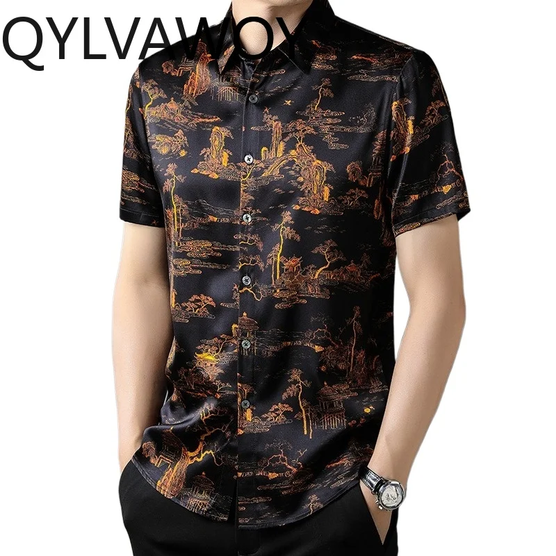 QYLVAWOY High-end Shirt Short Sleeve Men's Shirts 93% Mulberry Silk Man Shirts Luxury Man Clothing Shirts for Man Chinese Style
QYLVAWOY High-end Shirt Short Sleeve Men's Shirts 93% Mulberry Silk Man Shirts Luxury Man Clothing Shirts for Man Chinese Style