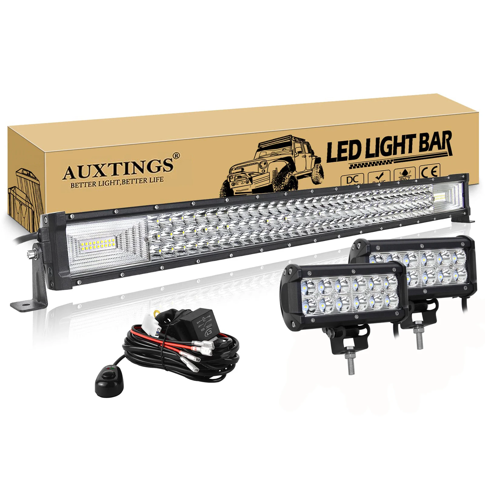 7D 22- 52in 270W-675W Off Road LED Light Bar with 3D 2x36W Work Light Wire Kit 12V 24V Led Bar for Car Jeep Truck 4x4 ATV Boat
7D 22- 52in 270W-675W Off Road LED Light Bar with 3D 2x36W Work Light Wire Kit 12V 24V Led Bar for Car Jeep Truck 4x4 ATV Boat