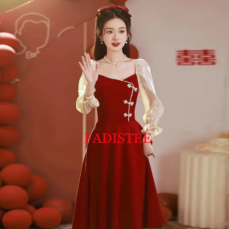 New Style Elegant Prom Dresses Puff Sleeve Dresses Women Cocktail Party Gowns Tea Length Vestidos Para Mujer
New Style Elegant Prom Dresses Puff Sleeve Dresses Women Cocktail Party Gowns Tea Length Vestidos Para Mujer