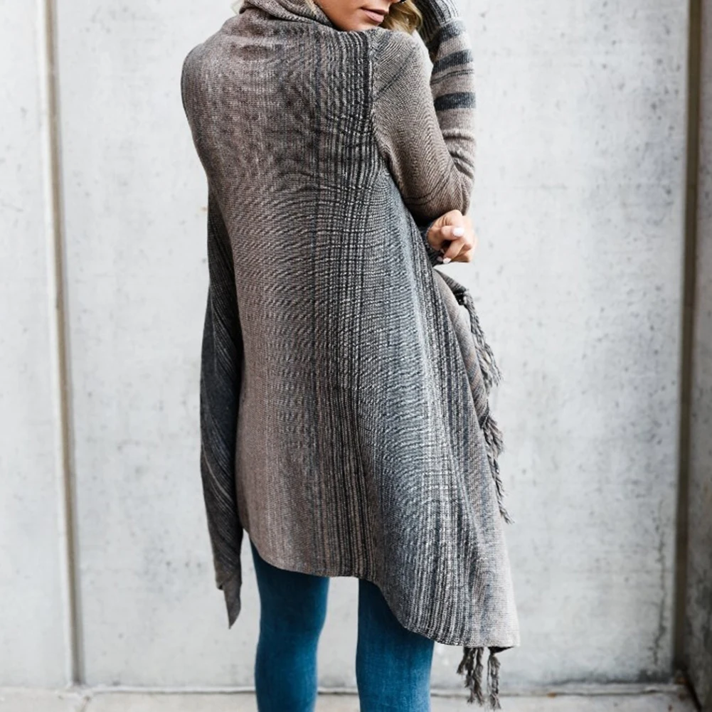 Contrasting Color Striped Slim Fit Fringe Coat Women's Street Sle Long Sve Cardigan Regular Thin Autumn Outerwear
Contrasting Color Striped Slim Fit Fringe Coat Women's Street Sle Long Sve Cardigan Regular Thin Autumn Outerwear