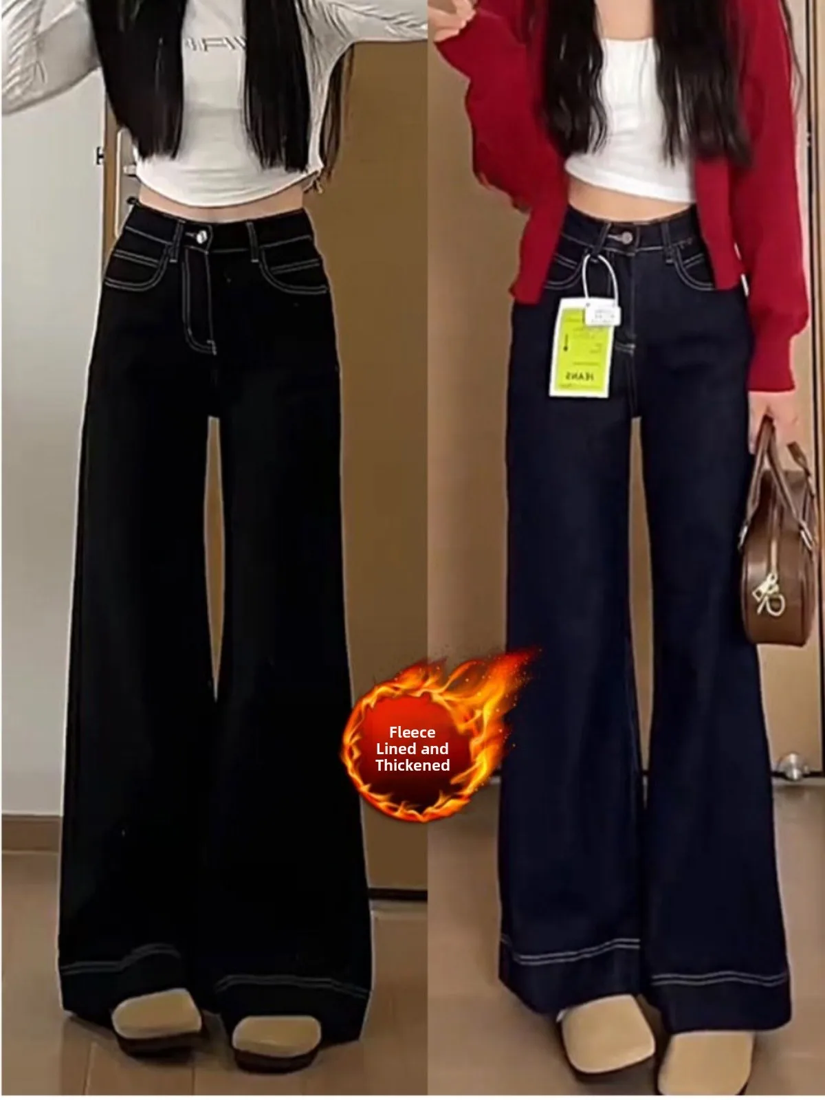 Ретро-джинсы из денима синего цвета, широкие, с легким расклешением, женские, на резинке, с высокой талией, длинные брюки для полных женщин (фигура «груша»)
Ретро-джинсы из денима синего цвета, широкие, с легким расклешением, женские, на резинке, с высокой талией, длинные брюки для полных женщин (фигура «груша»)