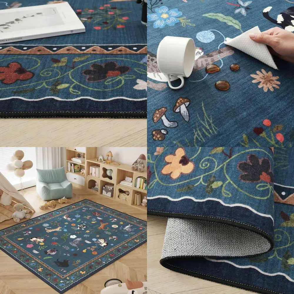 Ковер 5x7 в стиле бохо с цветочным и животным принтом, винтажный, с низким ворсом, машинная стирка, нескользящий, подходит для гостиной, спальни, столовой, игровой комнаты
Ковер 5x7 в стиле бохо с цветочным и животным принтом, винтажный, с низким ворсом, машинная стирка, нескользящий, подходит для гостиной, спальни, столовой, игровой комнаты