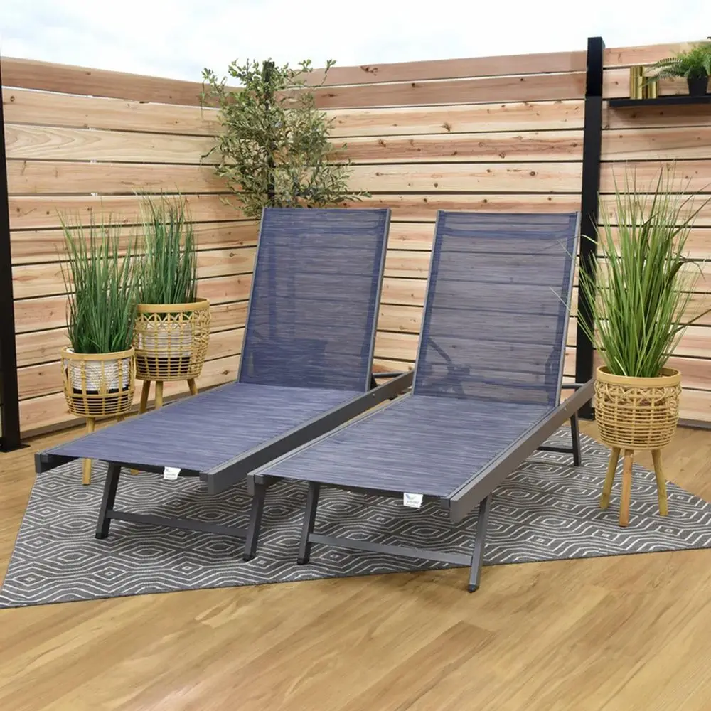 Set of 2 Aluminum Outdoor Chaise Lounge Chairs, Urban Sun Adjustable Reclining Patio Loungers, Lay Flat Tanning Chairs with Sli
Set of 2 Aluminum Outdoor Chaise Lounge Chairs, Urban Sun Adjustable Reclining Patio Loungers, Lay Flat Tanning Chairs with Sli