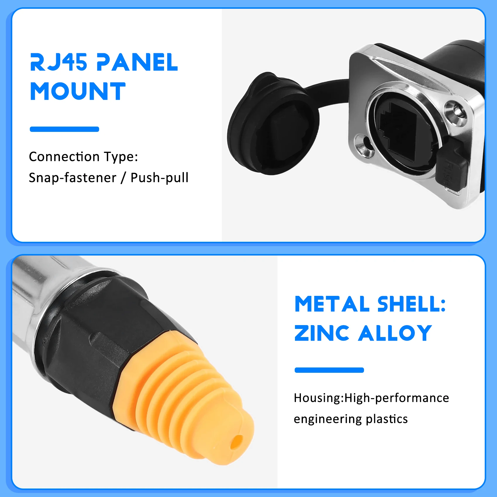 【Price-Drop!】IP67 Network RJ45 Waterproof Connectors / Ethernet RJ45 Waterproof Plug + Waterproof Socket for Outdoor Ethernet
【Price-Drop!】IP67 Network RJ45 Waterproof Connectors / Ethernet RJ45 Waterproof Plug + Waterproof Socket for Outdoor Ethernet