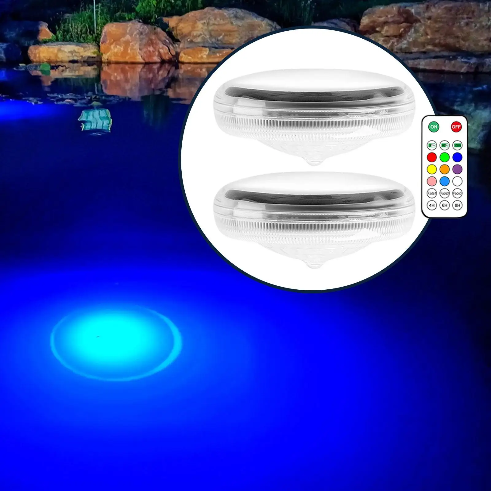 2x Solar Pool Deck Lights Colorful Lighting IPX7 Waterproof with Timer with Remote Control for Beach Garden Party Decor Backyard
2x Solar Pool Deck Lights Colorful Lighting IPX7 Waterproof with Timer with Remote Control for Beach Garden Party Decor Backyard