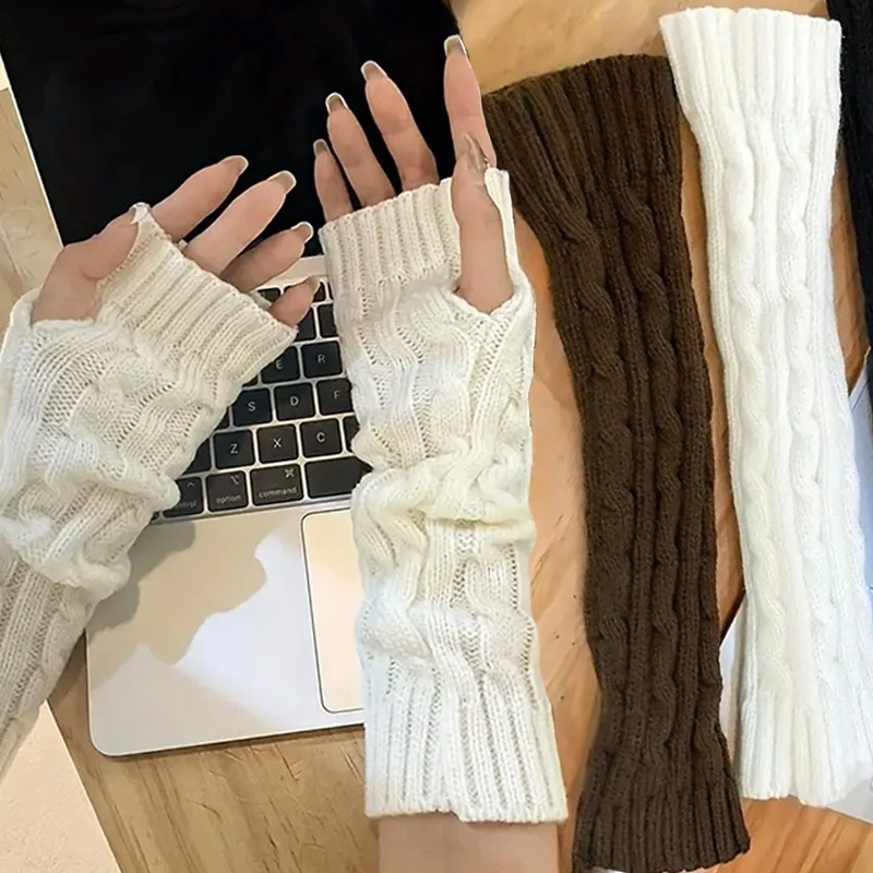 Women Long Fingerless Gloves Soft Female Glove Lolita Kawaii Mitten Winter Warmer Knitted Arm Sleeve Girls Punk Gothic Gloves
Women Long Fingerless Gloves Soft Female Glove Lolita Kawaii Mitten Winter Warmer Knitted Arm Sleeve Girls Punk Gothic Gloves