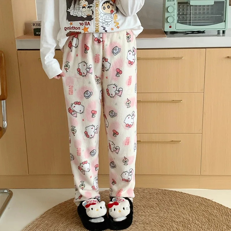 Pajama pants women's autumn and winter cute cartoon Hello Kitty fleece warm flannel loose student casual home pants walking
Pajama pants women's autumn and winter cute cartoon Hello Kitty fleece warm flannel loose student casual home pants walking