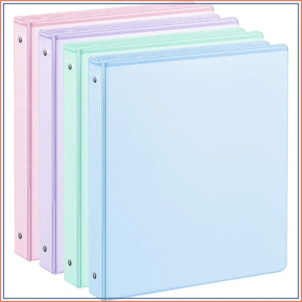 1 Inch 3 Ring Binder 4 Pack, Holds 200 Sheets Letter Size with Pockets for School Office Home
1 Inch 3 Ring Binder 4 Pack, Holds 200 Sheets Letter Size with Pockets for School Office Home