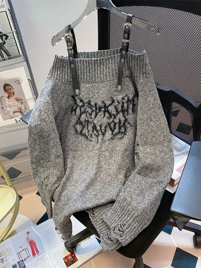 Винтажные джемперы в американском стиле в стиле гранж Pull Femme Y2k с разрезом на шее и открытыми плечами, свободные свитера с отверстиями для ранней осени и зимы
Винтажные джемперы в американском стиле в стиле гранж Pull Femme Y2k с разрезом на шее и открытыми плечами, свободные свитера с отверстиями для ранней осени и зимы