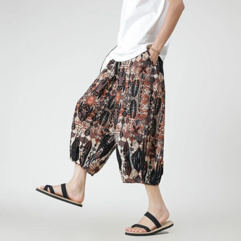 Holiday Clothes Man Pantalones Hippies Summer National Style Printed Cotton Linen Breathable Loose Men's Sweatpants and Joggers
Holiday Clothes Man Pantalones Hippies Summer National Style Printed Cotton Linen Breathable Loose Men's Sweatpants and Joggers