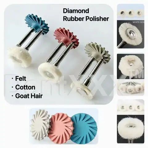 Kit de Pulido de Diamante con Ruedas de Goma, Herramientas de Pulido con Vástago de 2.35mm