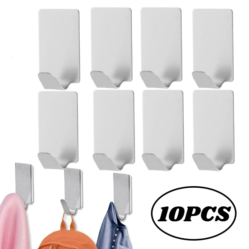 Self Adhesive Stainless Steel Hook 10pcs Small Heavy Wall Hanger Hook Bathroom Organizer Towel Rack Multi-purpose Kitchen Hook
Self Adhesive Stainless Steel Hook 10pcs Small Heavy Wall Hanger Hook Bathroom Organizer Towel Rack Multi-purpose Kitchen Hook