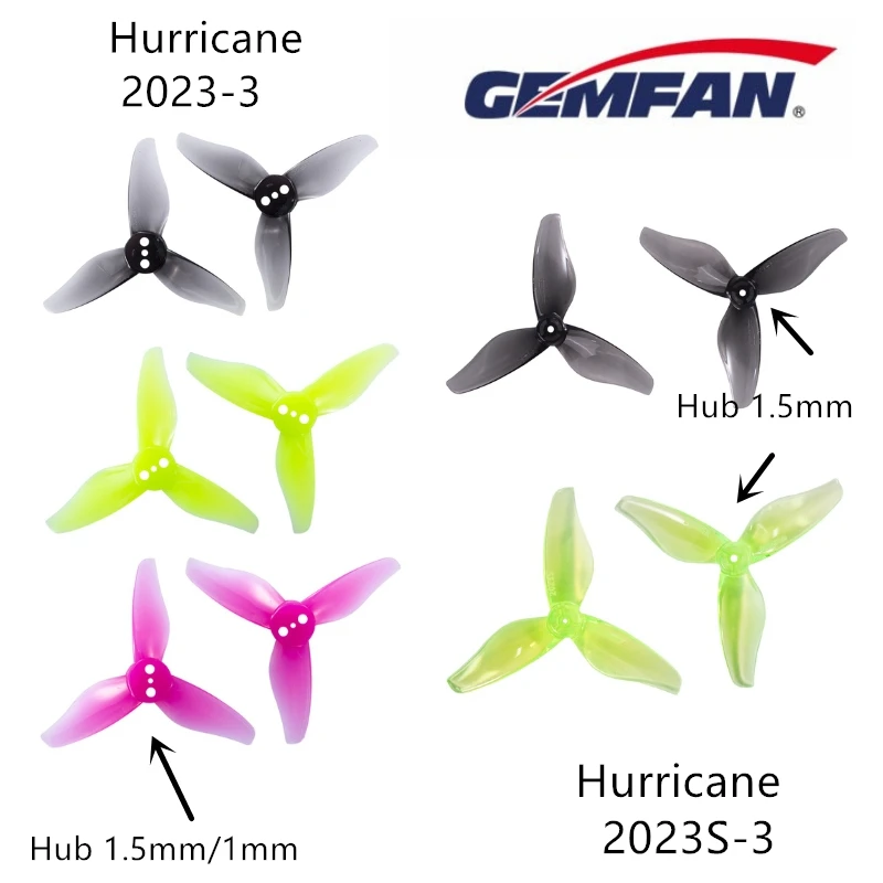 4 пары пропеллеров Gemfan Hurricane 2023 2023S, 3 лопасти, 2x2.3, 1 или 3 отверстия, 1.5мм/1мм, для моторов 1105, для RC дронов FPV Racing
4 пары пропеллеров Gemfan Hurricane 2023 2023S, 3 лопасти, 2x2.3, 1 или 3 отверстия, 1.5мм/1мм, для моторов 1105, для RC дронов FPV Racing