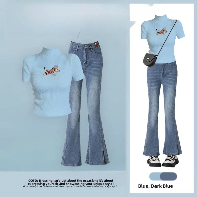 Slimming Effect Knitted Straight Leg Jeans Set with Embroidered Top Versatile Summer 2026 Design Casual plus Size Women
Slimming Effect Knitted Straight Leg Jeans Set with Embroidered Top Versatile Summer 2026 Design Casual plus Size Women