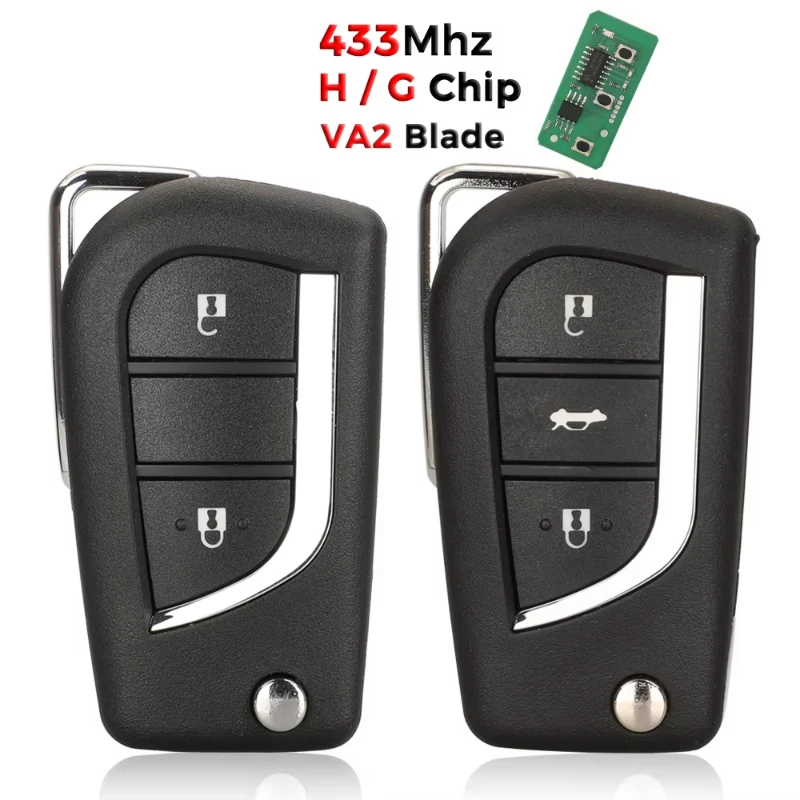 433MHz H G Chip Flip Remote Key for Toyota Corolla Aygo Verso Avensis Peugeot 107 108 Citroen C1 2/3 Button Uncut Blade Fob
433MHz H G Chip Flip Remote Key for Toyota Corolla Aygo Verso Avensis Peugeot 107 108 Citroen C1 2/3 Button Uncut Blade Fob