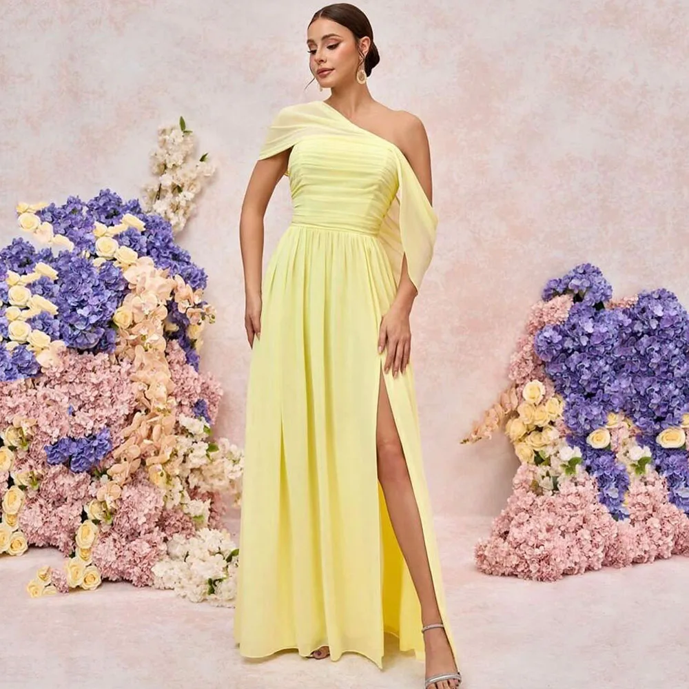 Msikoods Yellow Prom Dresses 2025 Ruched Chiffon Split Bridesmaid Dress Elegant Guest Party Dress Long Evening Dress Customized
Msikoods Yellow Prom Dresses 2025 Ruched Chiffon Split Bridesmaid Dress Elegant Guest Party Dress Long Evening Dress Customized