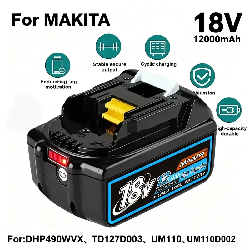 For makita Battery12.0Ah ⚡✅ 18v for makita tools battery for makita Drill DGA404 DDF487 DTW700Can replace BL1860B BL1850B
For makita Battery12.0Ah ⚡✅ 18v for makita tools battery for makita Drill DGA404 DDF487 DTW700Can replace BL1860B BL1850B