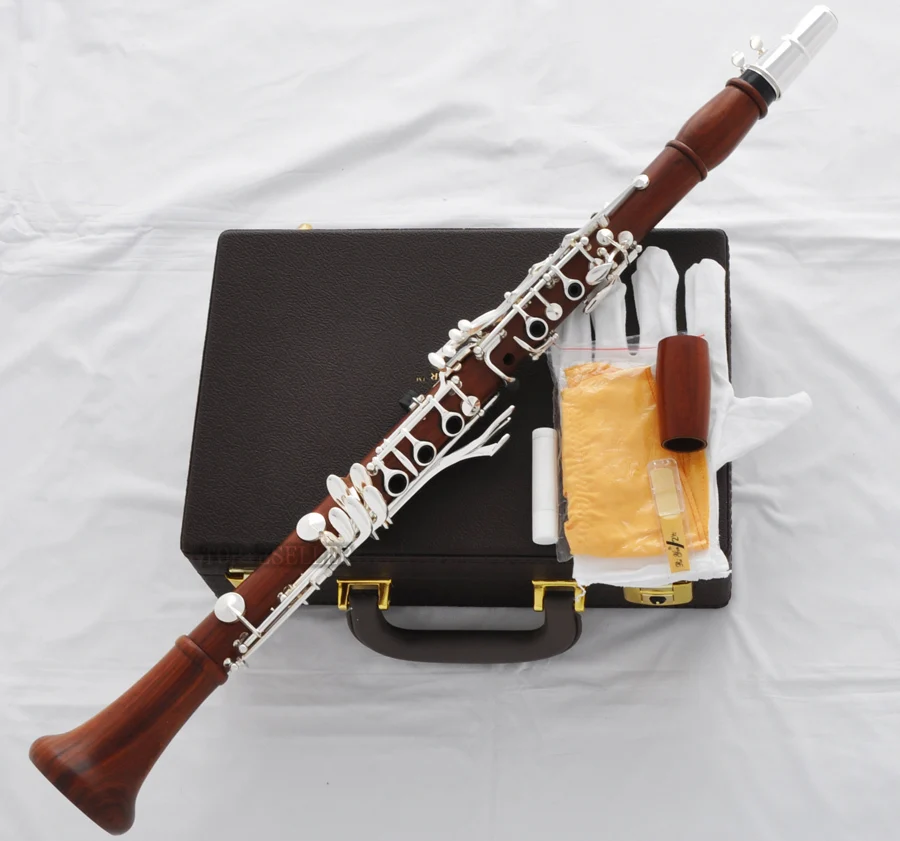Натуральный деревянный кларнет Grenadilla Rose, серебряная 19-клавишная система стрелы с футляром 2025 г.
Натуральный деревянный кларнет Grenadilla Rose, серебряная 19-клавишная система стрелы с футляром 2025 г.