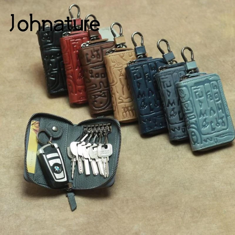 Johnature Genuine Leather Key Bag 2024 New Handmade Embossed Unisex Car Key Holder First Layer Cowhide Retro Letter Purse
Johnature Genuine Leather Key Bag 2024 New Handmade Embossed Unisex Car Key Holder First Layer Cowhide Retro Letter Purse