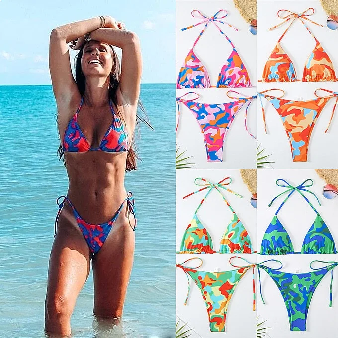 2026 Contrast Color Tie Side Triangle Sexy Bikini Set Padded Swimwear For Women Summer Beach Pool Vacation Bathing Suit
2026 Contrast Color Tie Side Triangle Sexy Bikini Set Padded Swimwear For Women Summer Beach Pool Vacation Bathing Suit