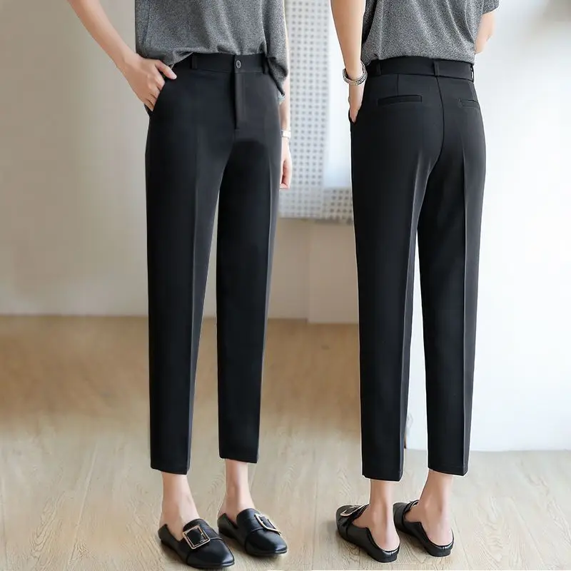 2024 Women Spring Summer Fashion Straight Work Pants Female Solid Casual Trousers Ladies High Waist Ankle-Length Pants Y762
2024 Women Spring Summer Fashion Straight Work Pants Female Solid Casual Trousers Ladies High Waist Ankle-Length Pants Y762