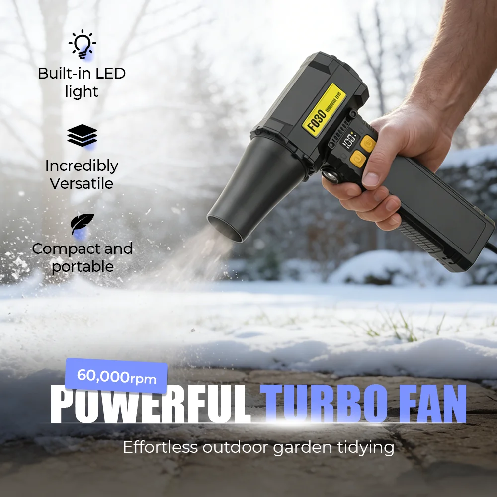 F030 Turbo Fan Jet Blower High-Power Handheld Violent Turbo Fan Wind Speed 60000RPM & 700g Thrust Car Water Blower LED Lighting
F030 Turbo Fan Jet Blower High-Power Handheld Violent Turbo Fan Wind Speed 60000RPM & 700g Thrust Car Water Blower LED Lighting