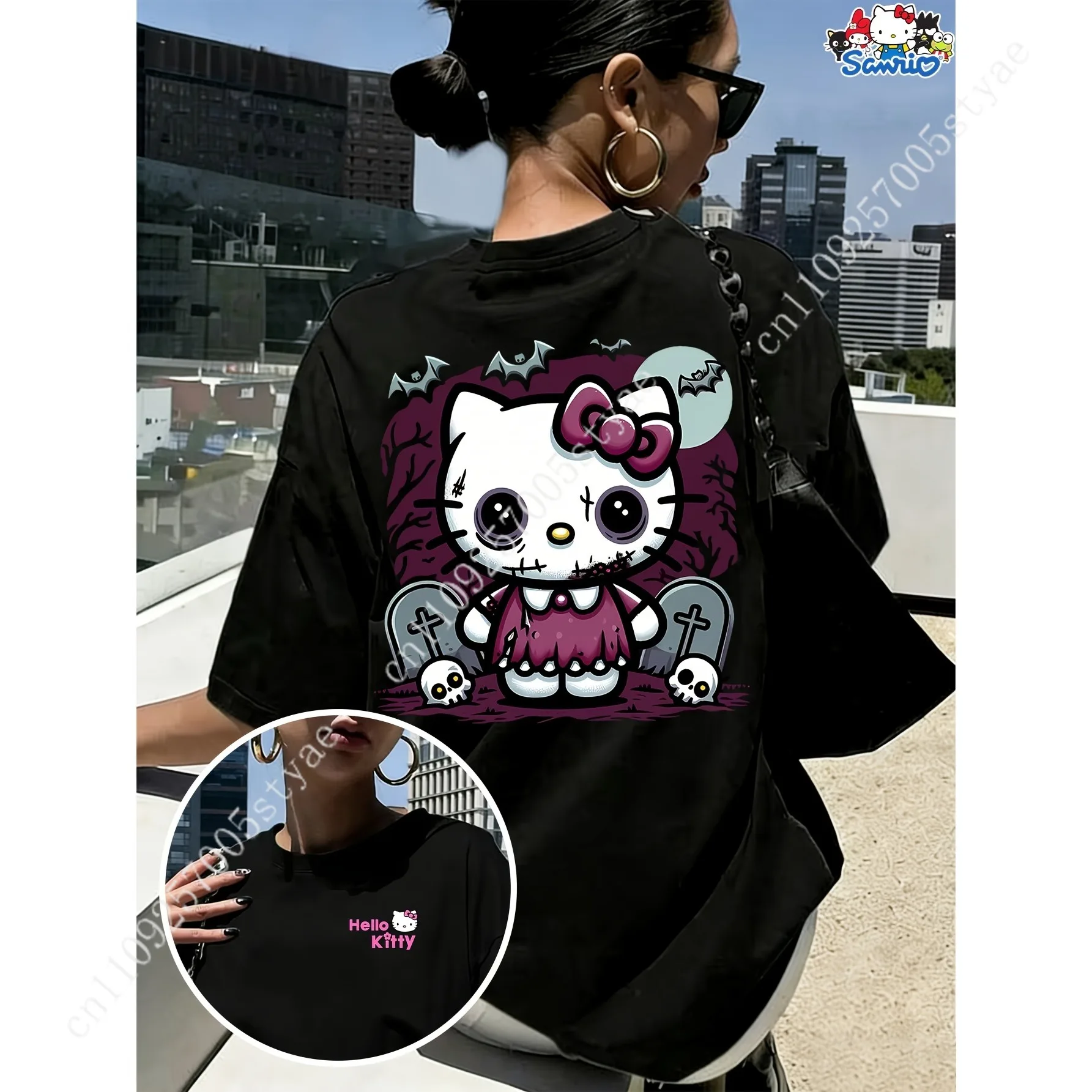 Sanrio Hello Kitty Women'S Summer Clothing Easy and Stylish Round-Neck T-Shirt Versatile and Flattering Pullover Soft
Sanrio Hello Kitty Women'S Summer Clothing Easy and Stylish Round-Neck T-Shirt Versatile and Flattering Pullover Soft
