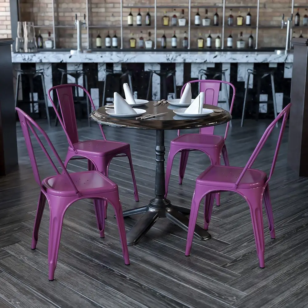 4 Pack Stackable Metal Chairs - Indoor-Outdoor Kitchen Furniture - Café Style
4 Pack Stackable Metal Chairs - Indoor-Outdoor Kitchen Furniture - Café Style