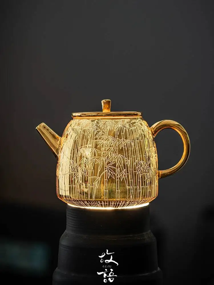 Traditional Gold-Plated Kung Fu Set For Home Use, Bamboo Tea Set, Jianzhan Small Capacity Teapot, Chinese Style Gift
Traditional Gold-Plated Kung Fu Set For Home Use, Bamboo Tea Set, Jianzhan Small Capacity Teapot, Chinese Style Gift