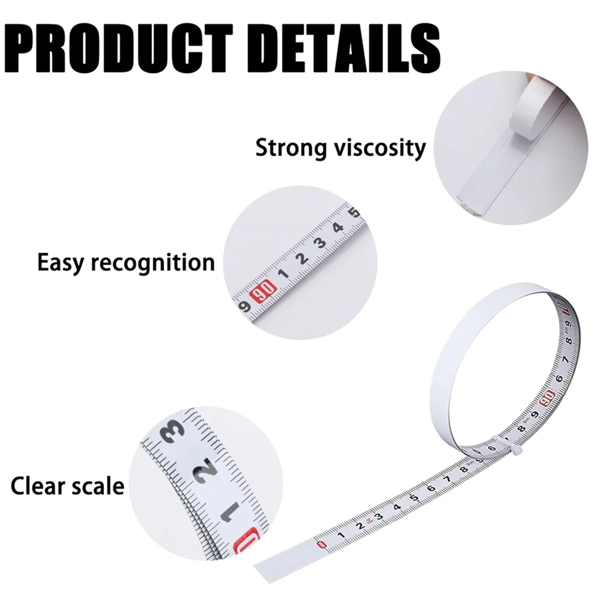 A05RP 3-Piece Self-Adhesive Tape Measure, 39inch Left and Right Metal Metric Tape Measure, 78inch Center to Side Reading Tape
A05RP 3-Piece Self-Adhesive Tape Measure, 39inch Left and Right Metal Metric Tape Measure, 78inch Center to Side Reading Tape