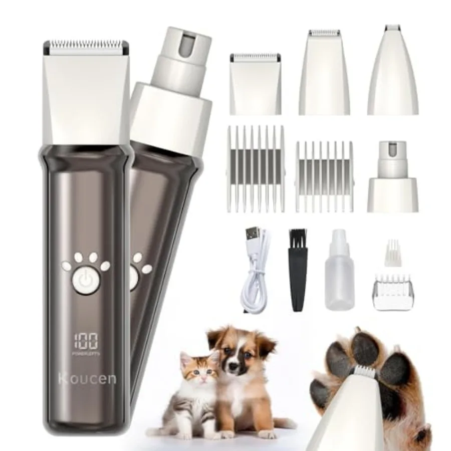 4 in 1 Dog Grooming Kit with LED Display, Dog Grooming Clippers with 4 Guide Combs, Rechargeable Low Noise Cat Hair Trimmer, Pe
4 in 1 Dog Grooming Kit with LED Display, Dog Grooming Clippers with 4 Guide Combs, Rechargeable Low Noise Cat Hair Trimmer, Pe