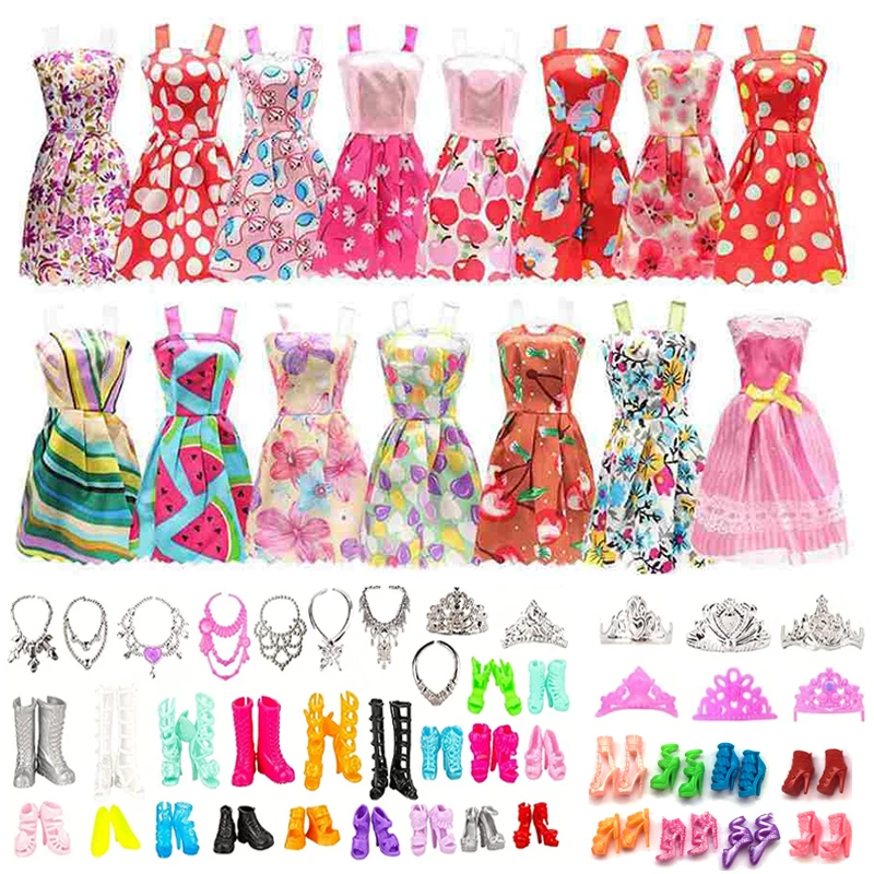 43Pcs/Sets Doll Random Accessories=11Doll Clothes Dress+20 Shoes+6 Necklaces+6 Crowns For 30Cm Doll&1/6 BJD Doll,Girl's Toys
43Pcs/Sets Doll Random Accessories=11Doll Clothes Dress+20 Shoes+6 Necklaces+6 Crowns For 30Cm Doll&1/6 BJD Doll,Girl's Toys
