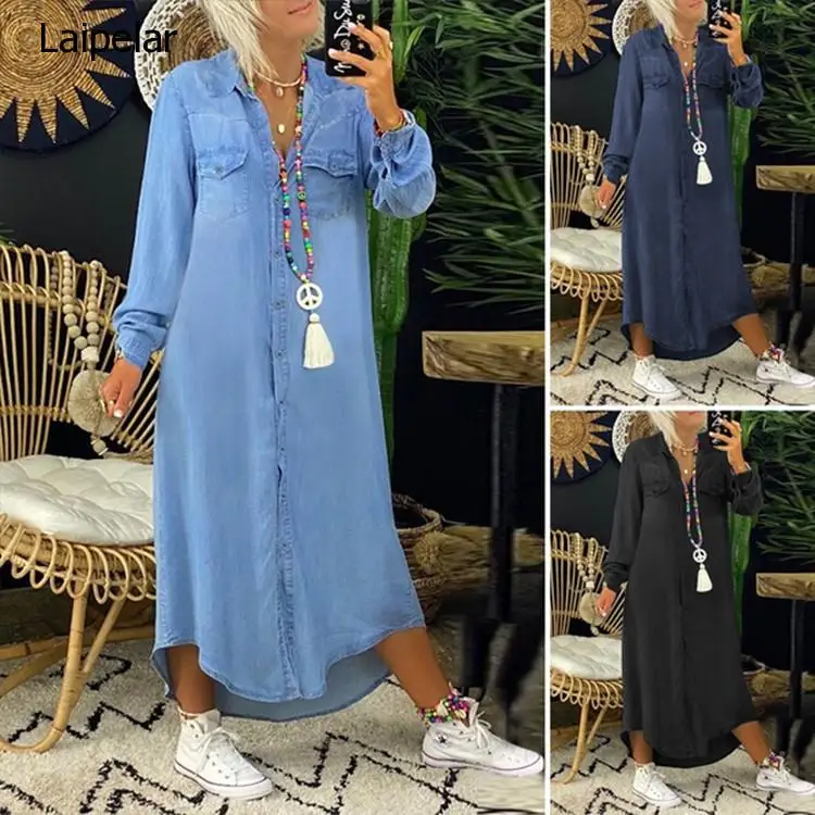 2023 Spring and Summer New Popular Fashion Hot Selling Women's Dresses Solid Button Pocket Denim Long Dress
2023 Spring and Summer New Popular Fashion Hot Selling Women's Dresses Solid Button Pocket Denim Long Dress