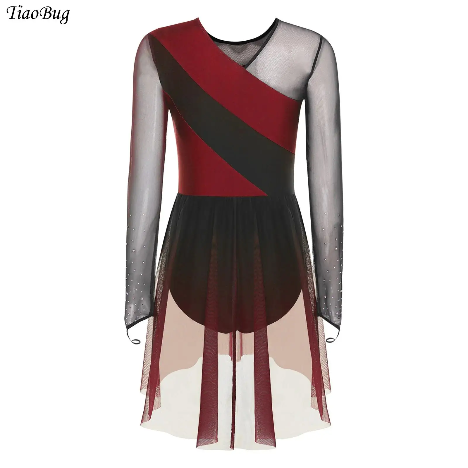 Girls Figure Ice Skating Dress Gymnastics Ballet Leotard Dress Rhinestones Sheer Mesh Overlay Dance Dress Lyrical Dance Costume
Girls Figure Ice Skating Dress Gymnastics Ballet Leotard Dress Rhinestones Sheer Mesh Overlay Dance Dress Lyrical Dance Costume