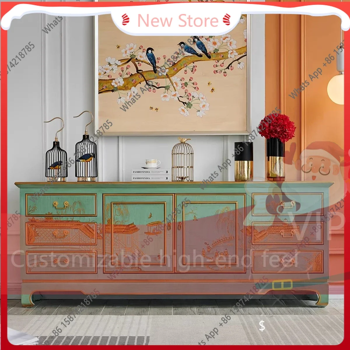 nm-Mn Light French Retro Green Living Room Solid Wood TV Cabinet Light Luxury Palace Luxury Painted Entrance Dining Side Cabinet
nm-Mn Light French Retro Green Living Room Solid Wood TV Cabinet Light Luxury Palace Luxury Painted Entrance Dining Side Cabinet