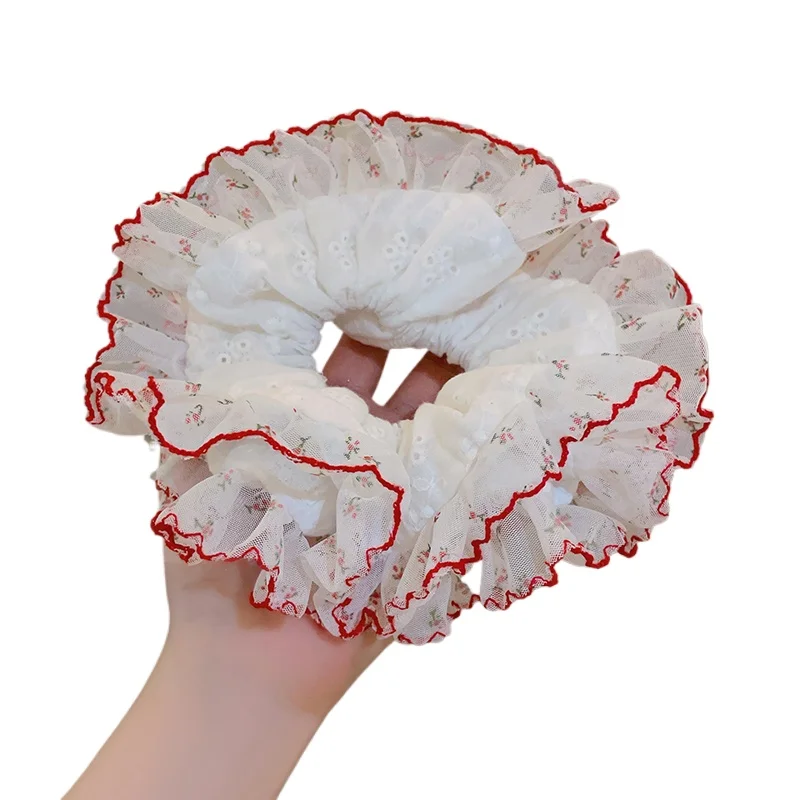 Contrasting red lace floral lace large intestine hair band high-end hair accessories women's head rubber band
Contrasting red lace floral lace large intestine hair band high-end hair accessories women's head rubber band
