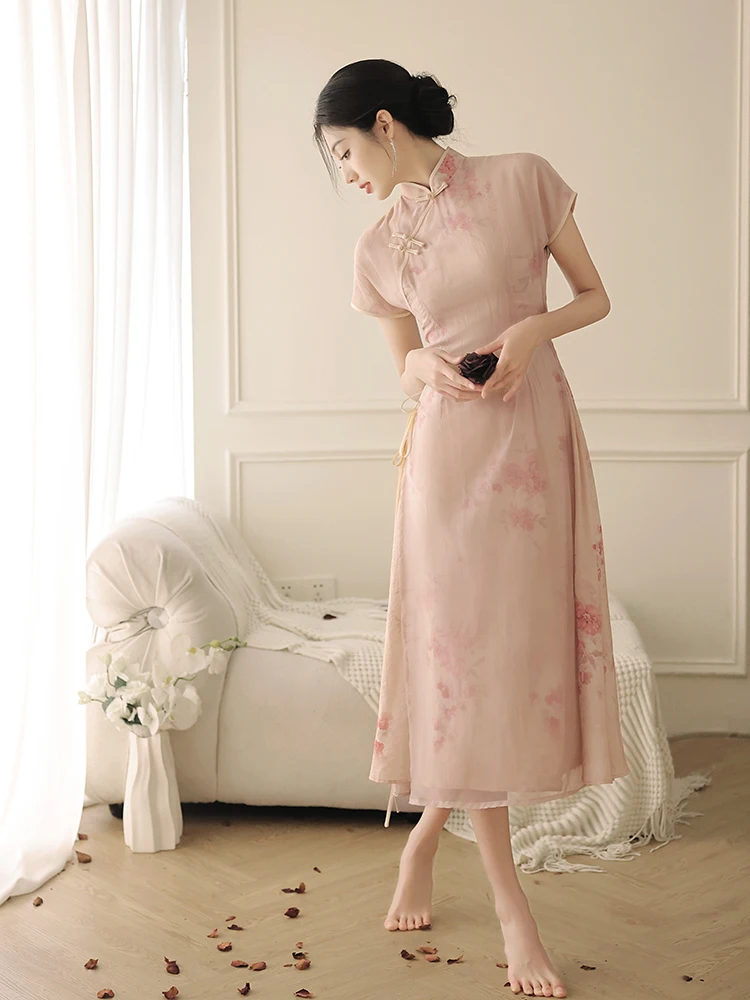 Young Sle New Chinese Dr Pink Summer Daily Wear High Quali Retro Aosphere Girl's Long Qipao Dr
Young Sle New Chinese Dr Pink Summer Daily Wear High Quali Retro Aosphere Girl's Long Qipao Dr