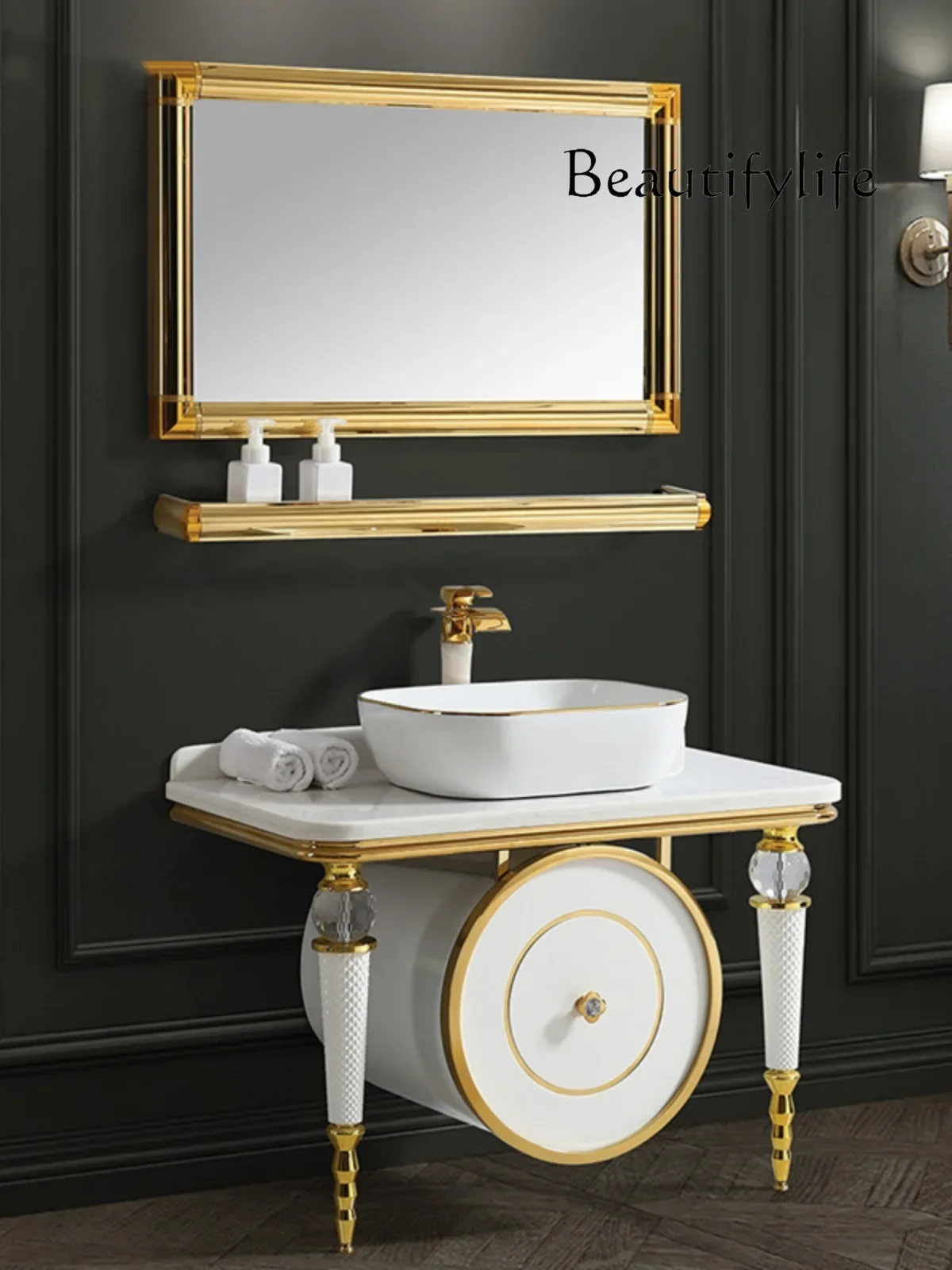 Wabi Sandy Wind Stainless Steel Bathroom Cabinet Combination Waterproof Wash Table Smart Floor European Washbasin
Wabi Sandy Wind Stainless Steel Bathroom Cabinet Combination Waterproof Wash Table Smart Floor European Washbasin