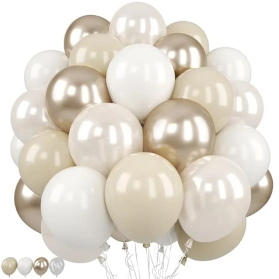 Beige White Pearl Balloons, 50PCS Nude Metallic Champagne Gold Double Stuffed Balloon Neutral Ballons for Birthday Boho Wedding
Beige White Pearl Balloons, 50PCS Nude Metallic Champagne Gold Double Stuffed Balloon Neutral Ballons for Birthday Boho Wedding