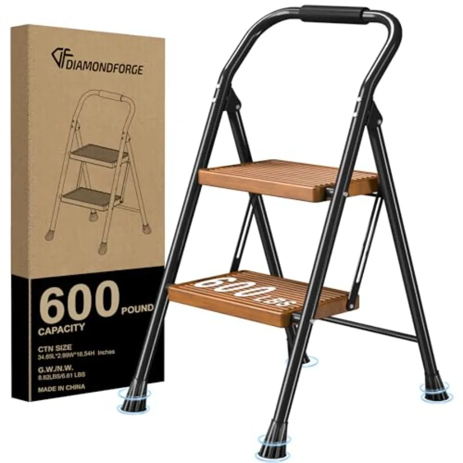 Foldable Step Ladder for Home Adults Kitchen 2 Stepping Extension Tall Heavy Duty with Handrails Indoor Closet Stair Ladder Ext
Foldable Step Ladder for Home Adults Kitchen 2 Stepping Extension Tall Heavy Duty with Handrails Indoor Closet Stair Ladder Ext