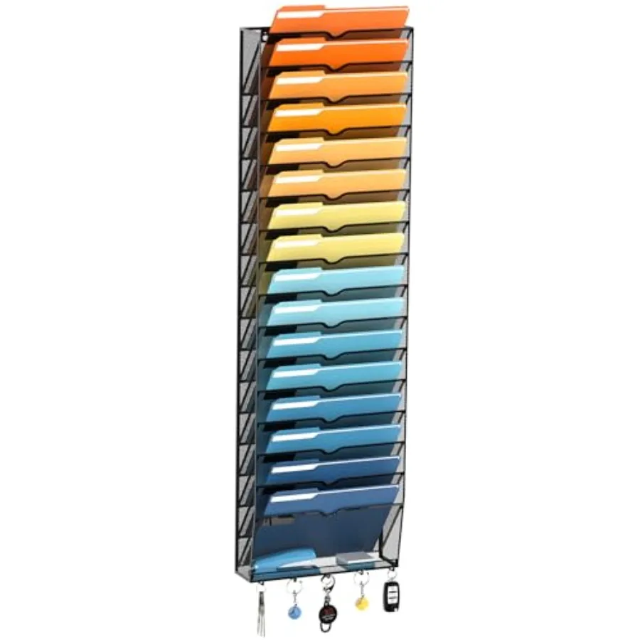 17-Tier Wall File Holder Organizer with Hooks Mesh Hanging File Organizer Mail Organizer Wall Mounted for Papers Folders Office
17-Tier Wall File Holder Organizer with Hooks Mesh Hanging File Organizer Mail Organizer Wall Mounted for Papers Folders Office