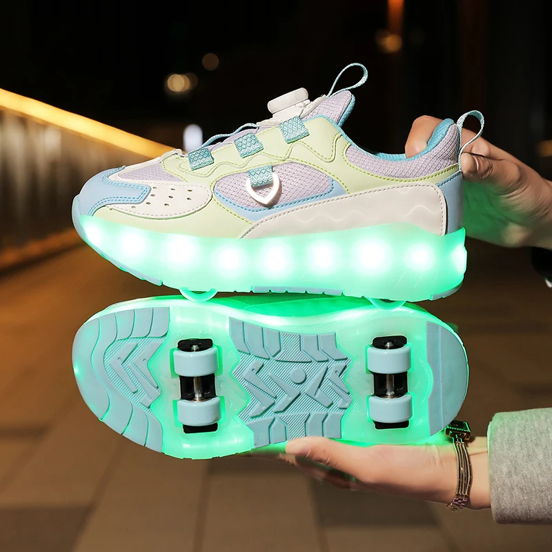 Roller Skate Shoes 4 Wheels Glowing Sneakers Children Boys LED Flashing Light Gift Girls Boys Sports Casual Kids Boots Luminous
Roller Skate Shoes 4 Wheels Glowing Sneakers Children Boys LED Flashing Light Gift Girls Boys Sports Casual Kids Boots Luminous