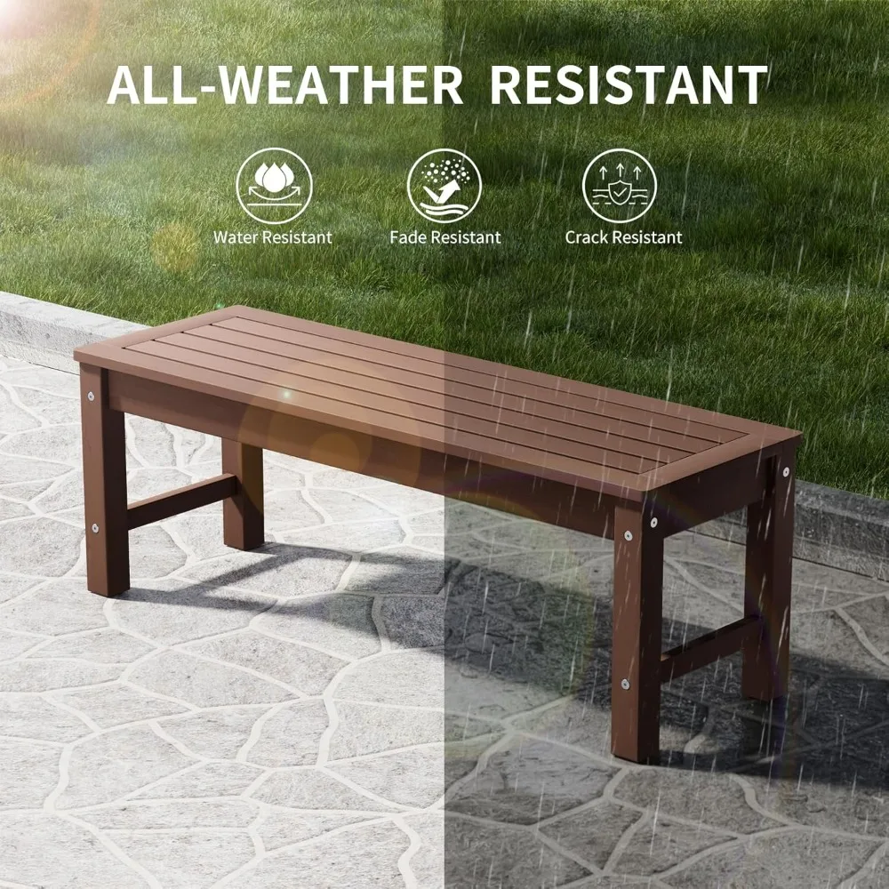 47" Outdoor Bench Weatherproof, All Weather Polylumber 2-Person Backless Bench,Garden Bench with 700Lbs Weight, Customized
47" Outdoor Bench Weatherproof, All Weather Polylumber 2-Person Backless Bench,Garden Bench with 700Lbs Weight, Customized