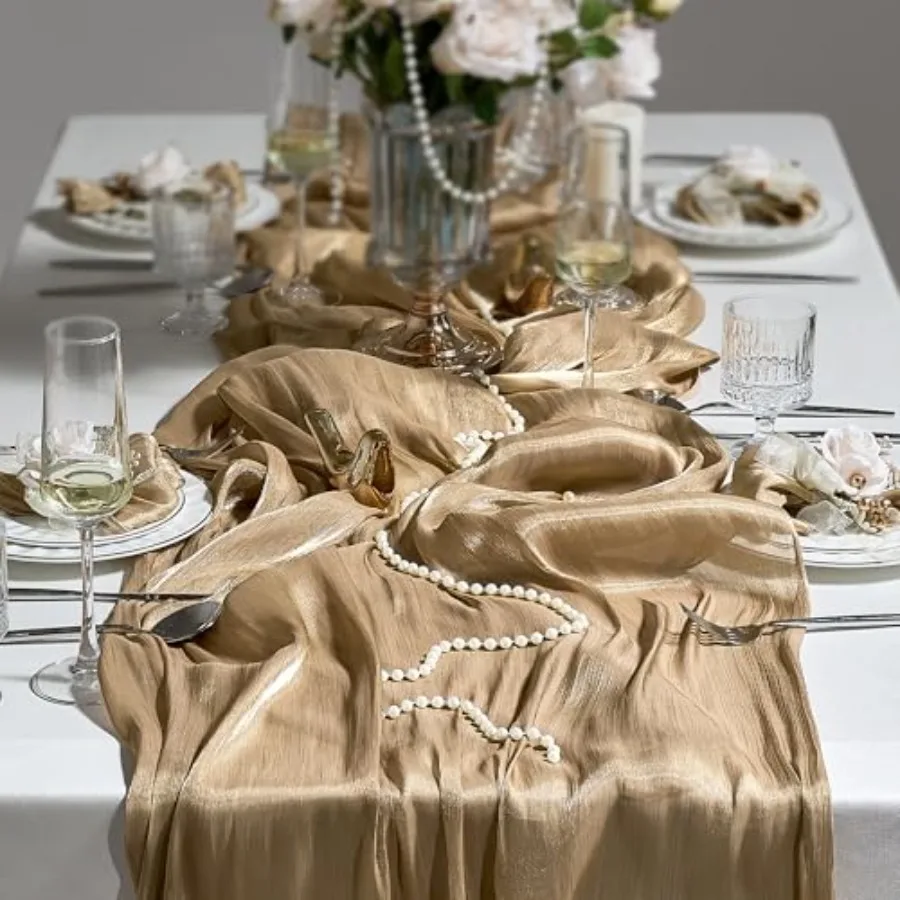 Dazzle Table Runner -Luxury Scarf Table Runner 120 Inch 10Feet - Liquid Silk Shine Elegant Gift Set with Card for Wedding Chris
Dazzle Table Runner -Luxury Scarf Table Runner 120 Inch 10Feet - Liquid Silk Shine Elegant Gift Set with Card for Wedding Chris