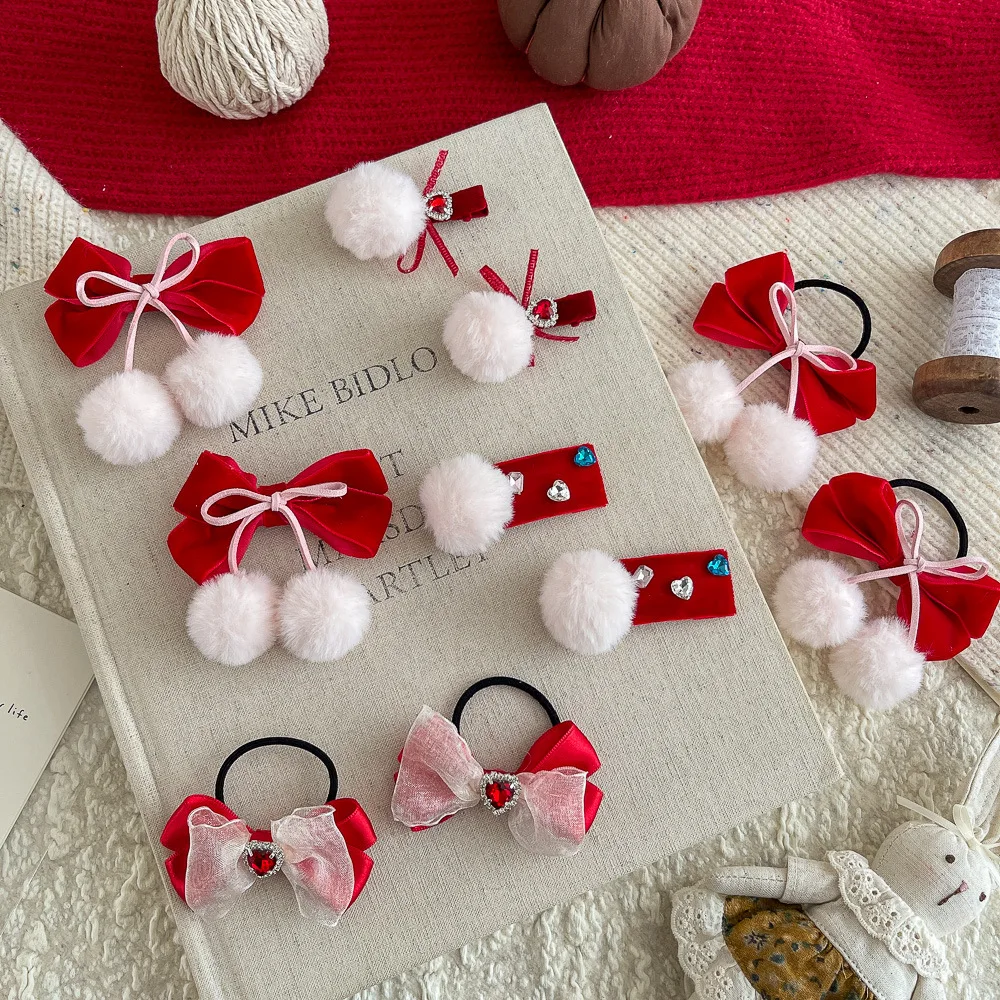 Red Furball Bow Children's Hairpin Cute Girl Lace Scrunchies Rubber Band Bangs Side Clip Hairpin Hair Clip Hair Accessories 2pcs
Red Furball Bow Children's Hairpin Cute Girl Lace Scrunchies Rubber Band Bangs Side Clip Hairpin Hair Clip Hair Accessories 2pcs